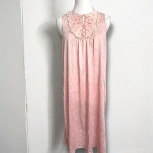 Vintage Pink Sleeveless Dress w Lace Detail Victorian coquette Fairycore 46/XL